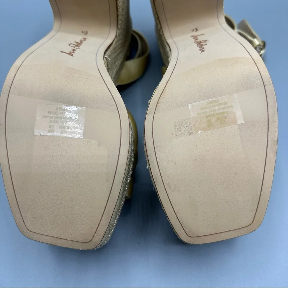 Sam Edelman Tibby Washed Lemon Plarform Wedge Sandal Women’s Size 8.5